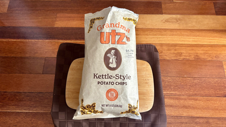 Open bag Grandma Utz Kettle-Style potato chips