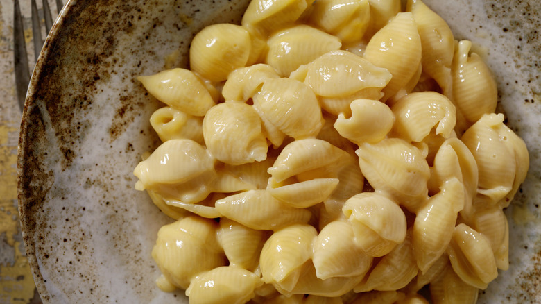 Mac and cheese pasta in bowl