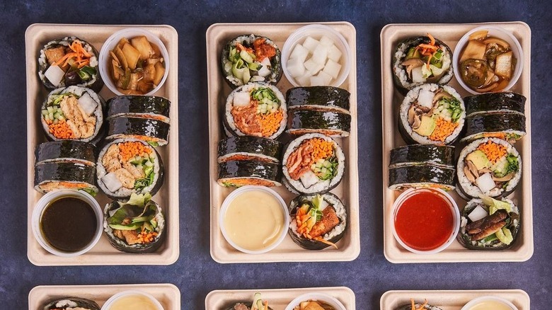 Kimbap in takeout container