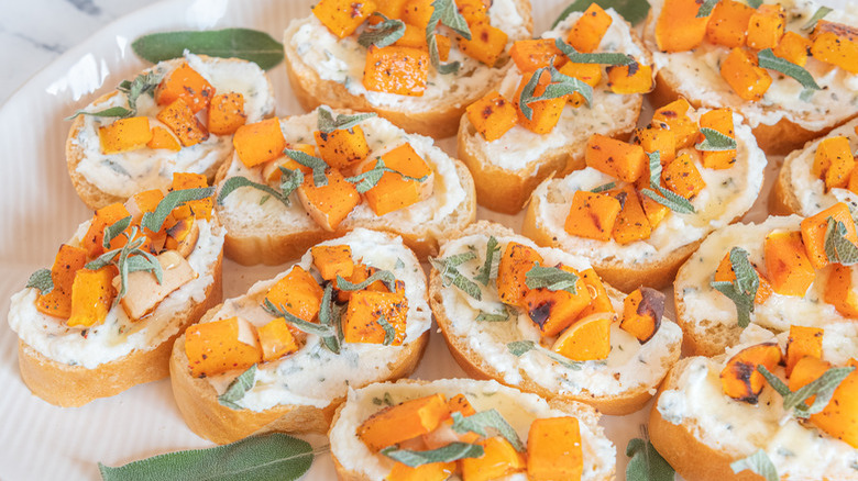 butternut squash bruschetta pieces