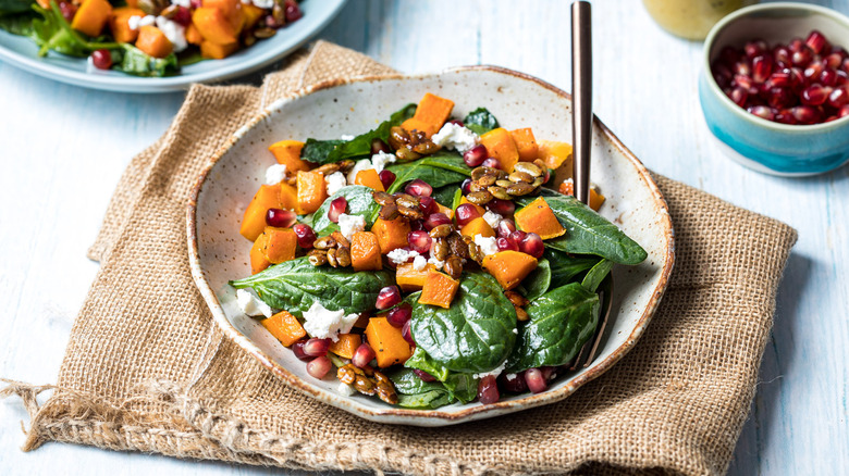 plate of butternut squash salad