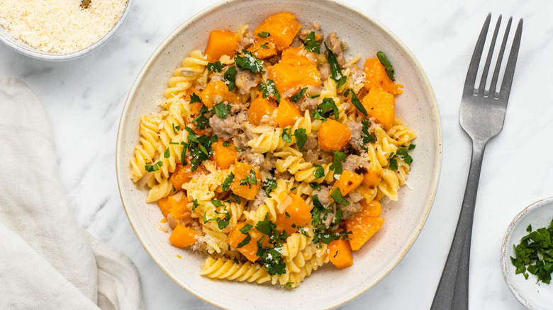 bowl of squash pasta