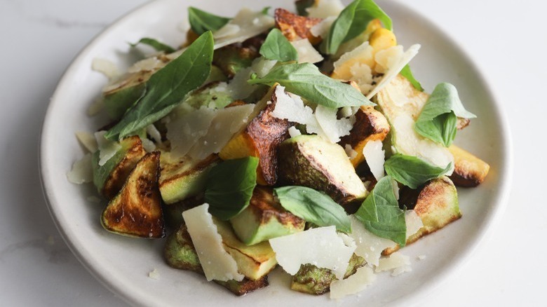 squash with basil leaves