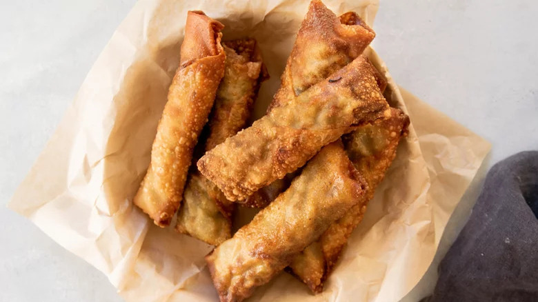 basket of cheesesteak egg rolls