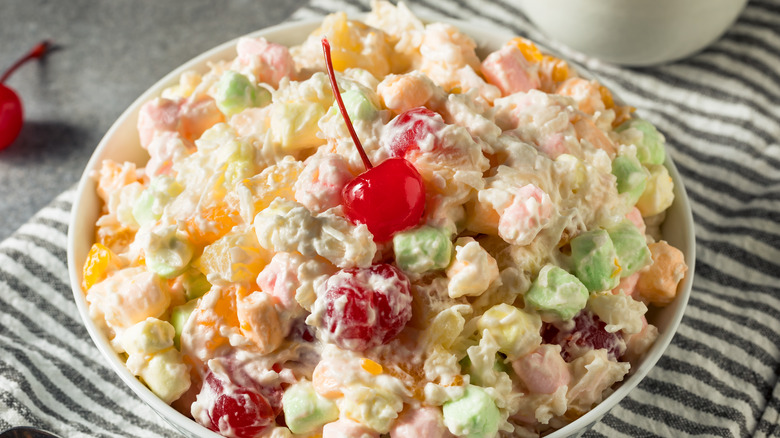 Ambrosia salad in a bowl