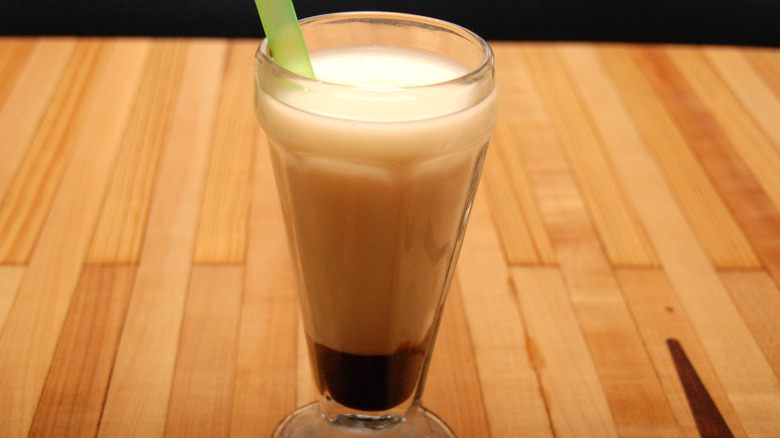 Egg cream with straw