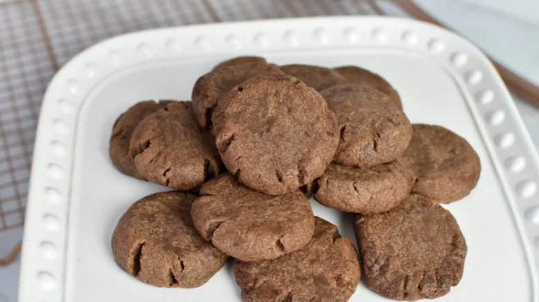 Nutella cookies on a serving platter