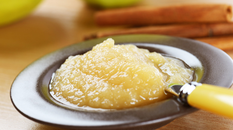 Applesauce bowl with spoon