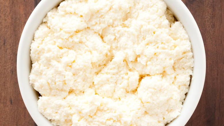 Ricotta cheese in bowl