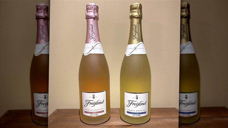 two bottles of freixenet non alcoholic sparkling wine