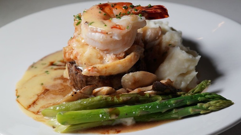 steak and shrimp plate