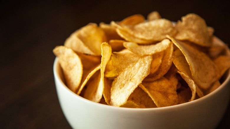 Potato chips in bowl