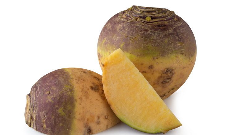 Rutabaga cut in half