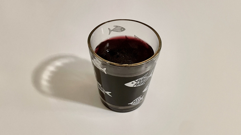 Glass of non-alcoholic wine