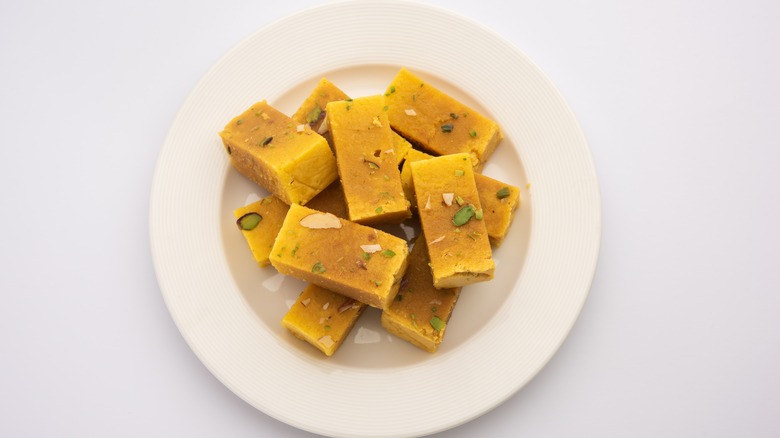 mysore pak on plate