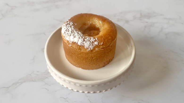 mini frangipane tart on stand