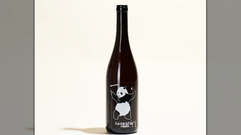 wine bottle with panda