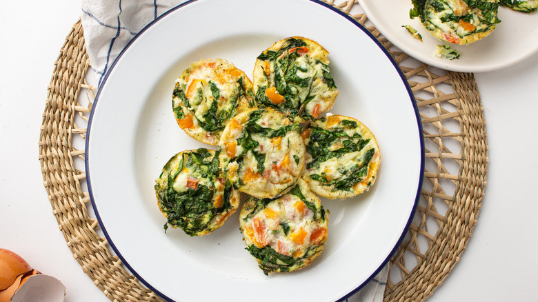 Vegetable egg bites on plate