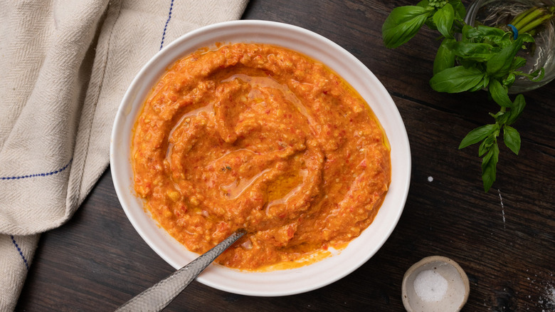 Bowl of romesco sauce