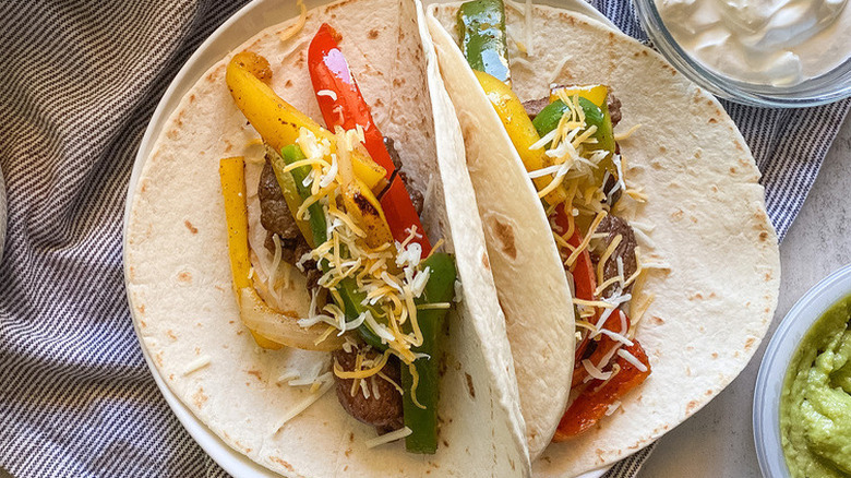 Venison fajitas on plate