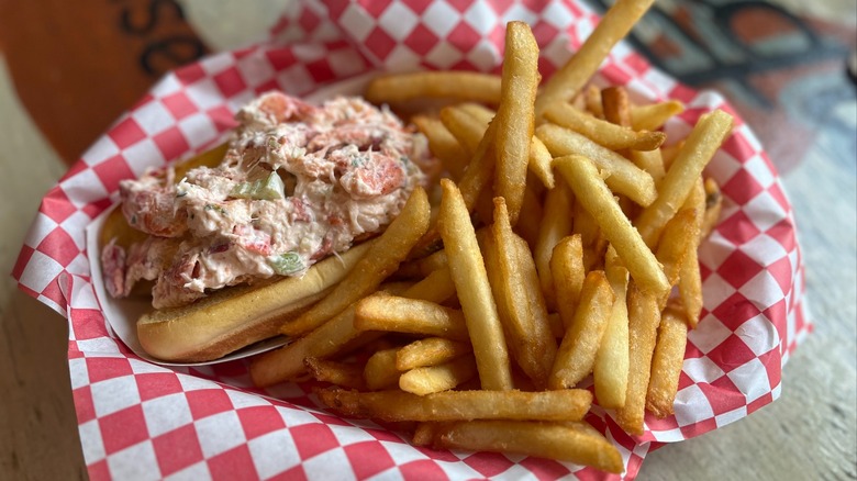 lobster roll and French fries