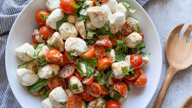 Caprese salad in bowl