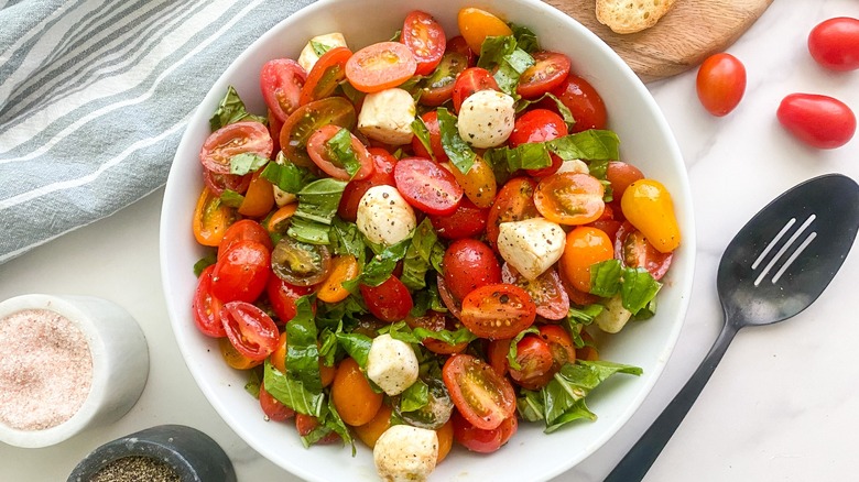 Caprese salad in bowl