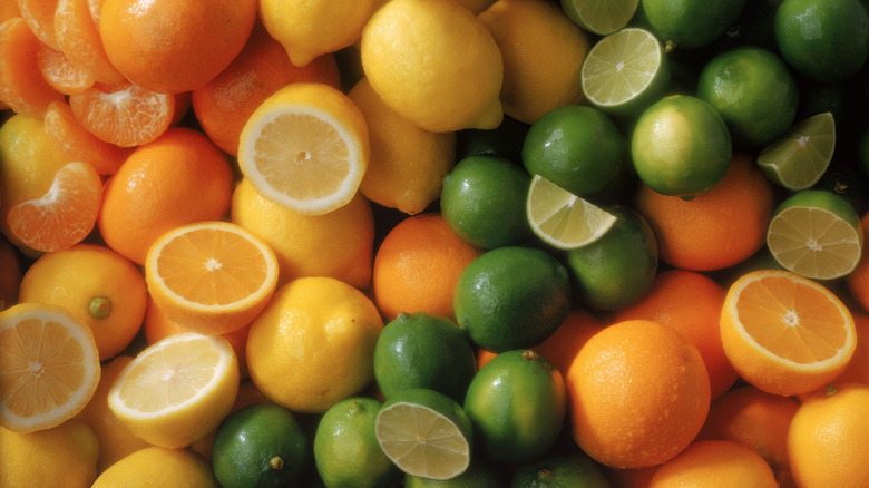 Citrus fruits in a pile