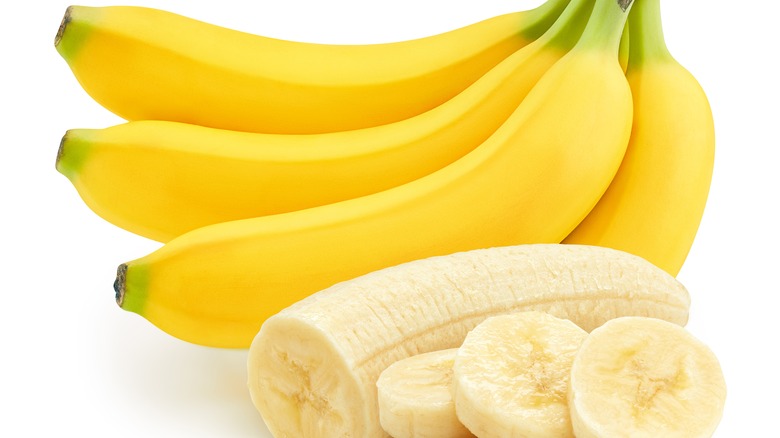 Bananas on white background