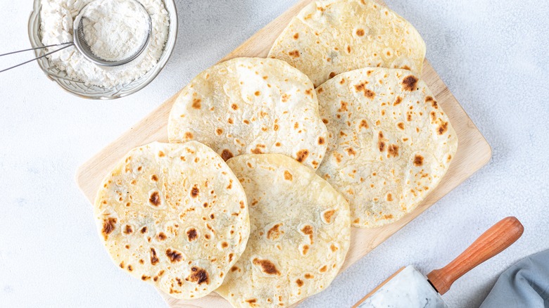 Flour tortillas and flour