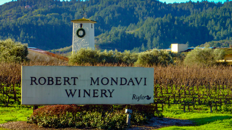 Robert Mondavi Winery with trees in background