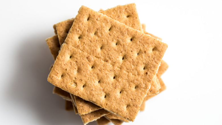 Graham cracker squares stacked