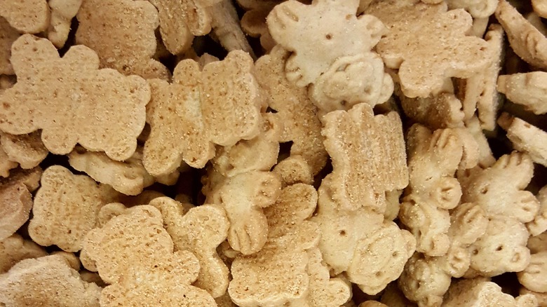 Teddy Graham crackers as background