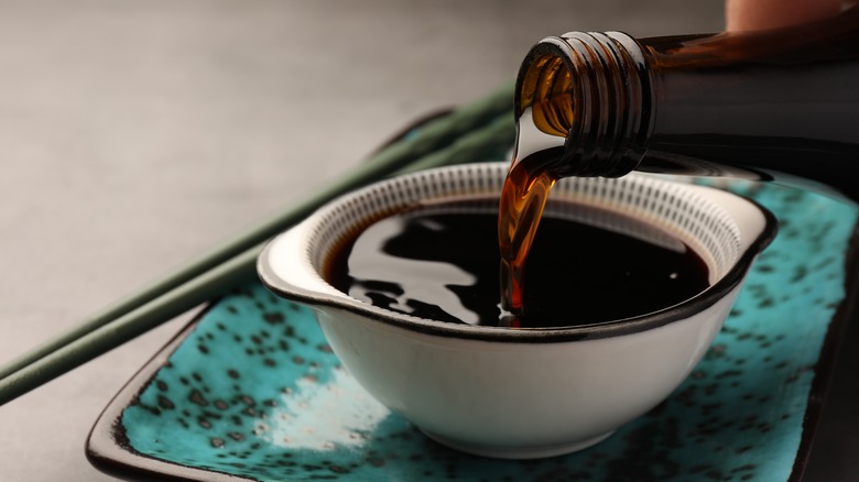 Soy sauce in bowl