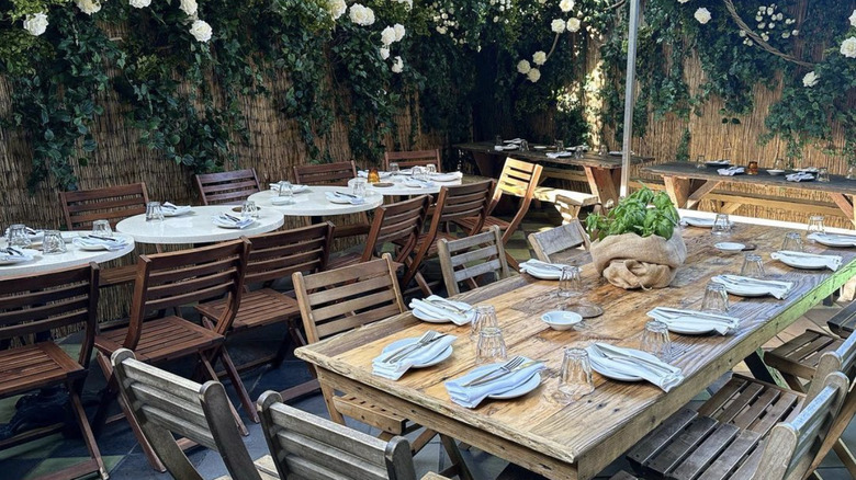 wood table garden