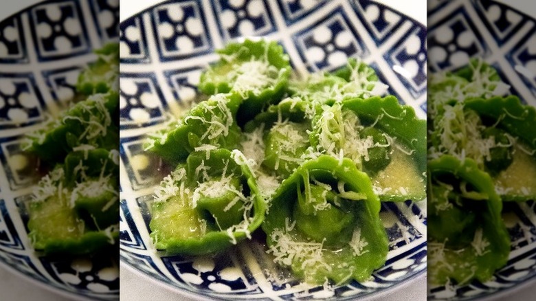 green cappelletti in bowl