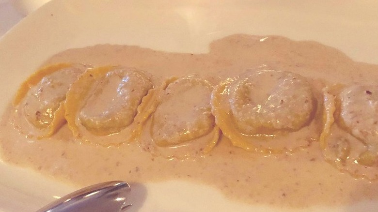 truffle ravioli on plate