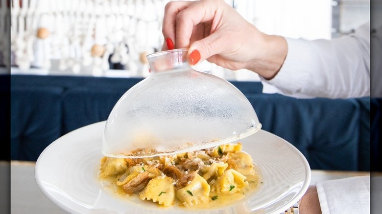 pasta in bowl with lid