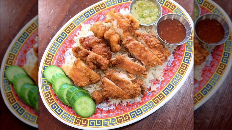 Fried chicken and rice