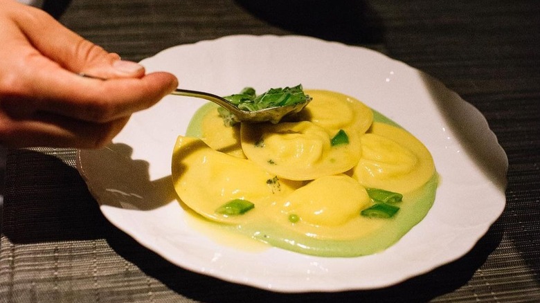 A plate of ravioli at Alobar