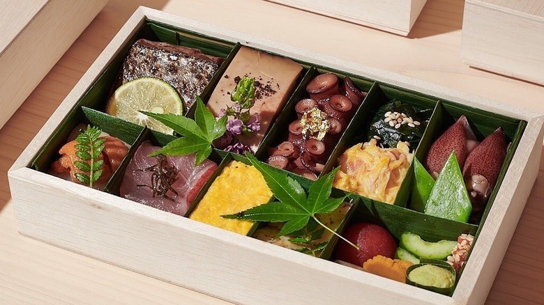 A bento box of sushi