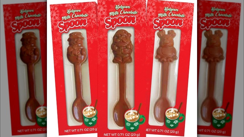 Belgian milk chocolate stirring spoon