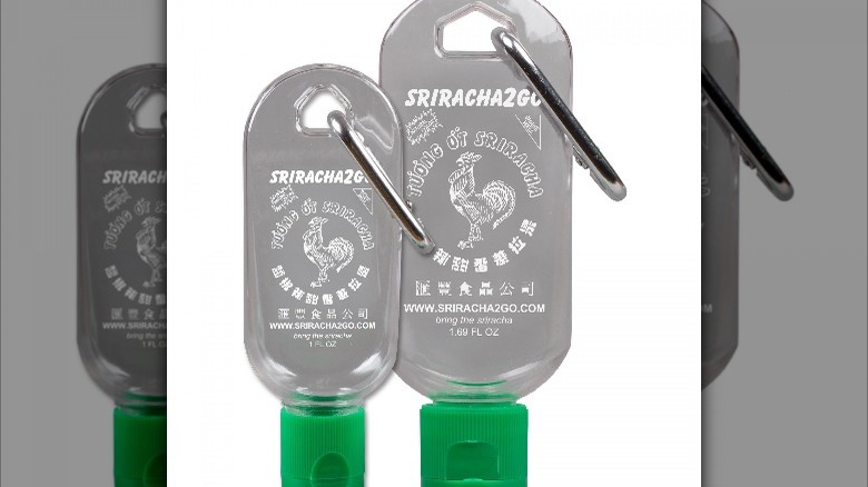 Sriracha refillable keychains