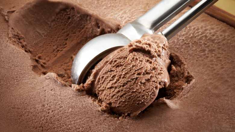 scoop of chocolate ice cream