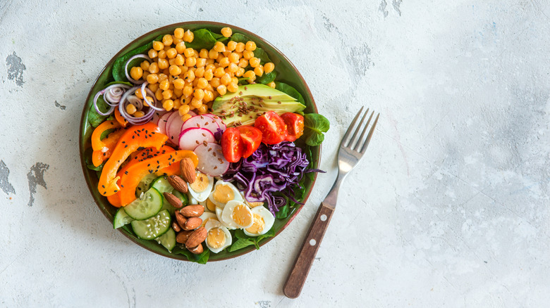 Buddha bowl salad with chickpeas