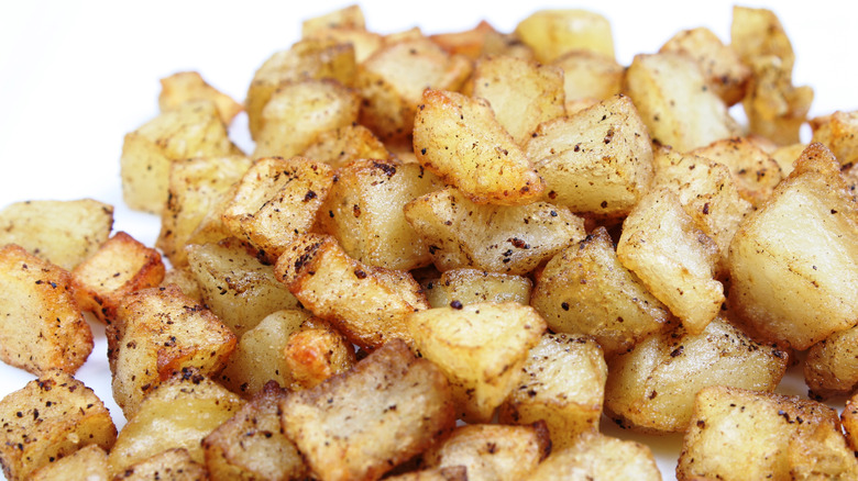 Hash browns on plate