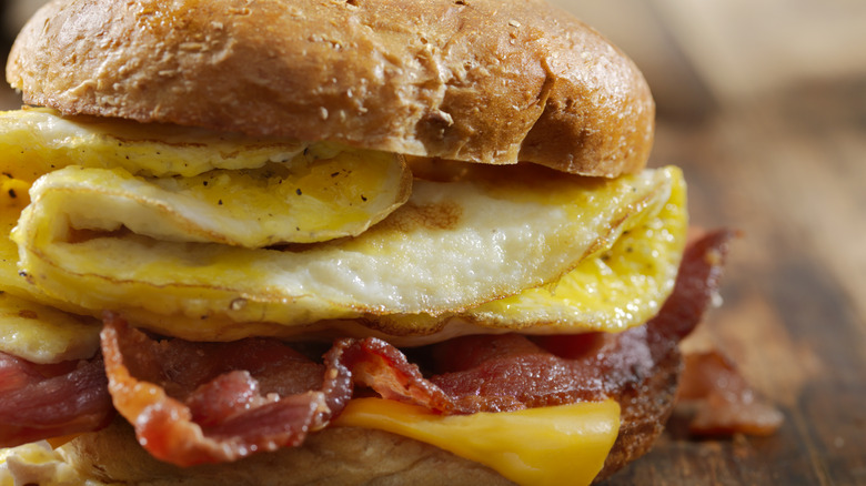 Breakfast sandwich with fillings