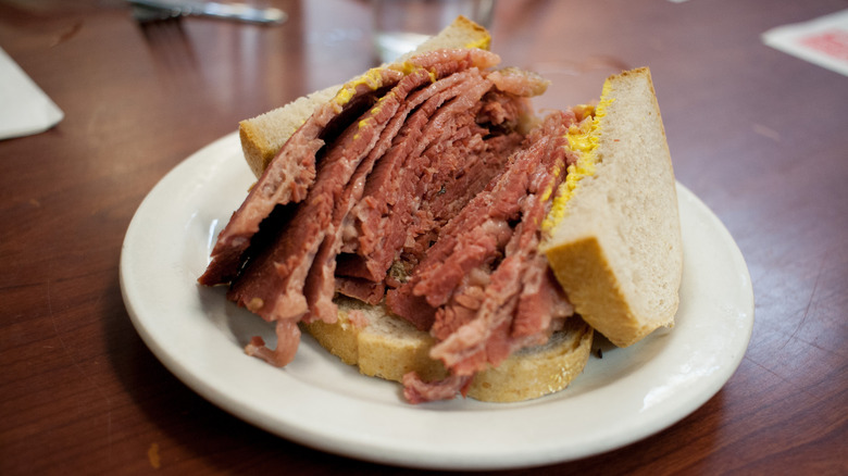 Montreal smoked meat rye sandwich