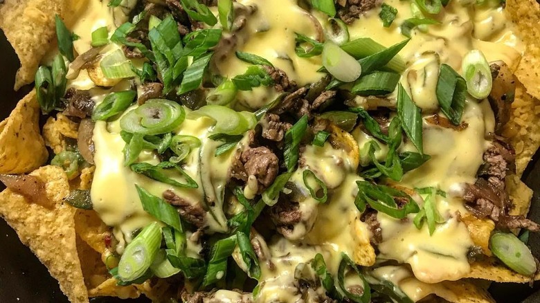 Philly cheesesteak nachos