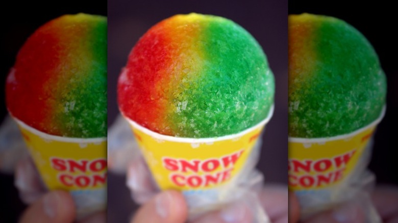 multicolored snow cone